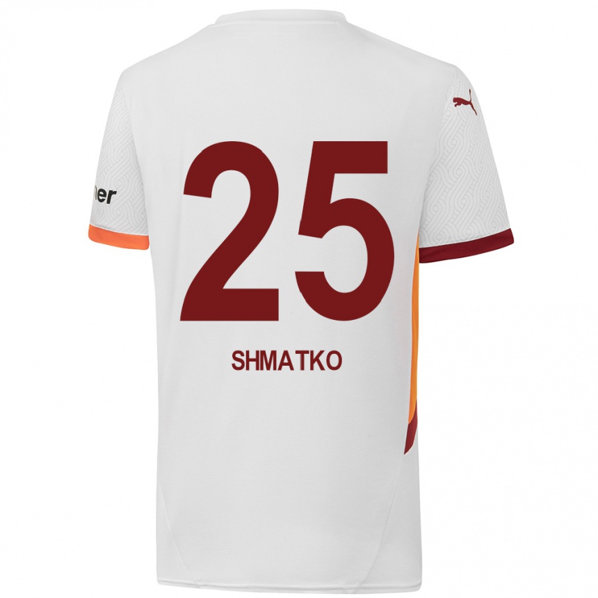 Niño Fútbol Camiseta Lyubov Shmatko #25 Blanco Amarillo Rojo 2ª Equipación 2024/25 Perú