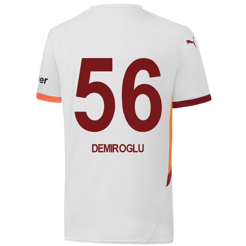 Niño Fútbol Camiseta Baran Demiroğlu #56 Blanco Amarillo Rojo 2ª Equipación 2024/25 Perú