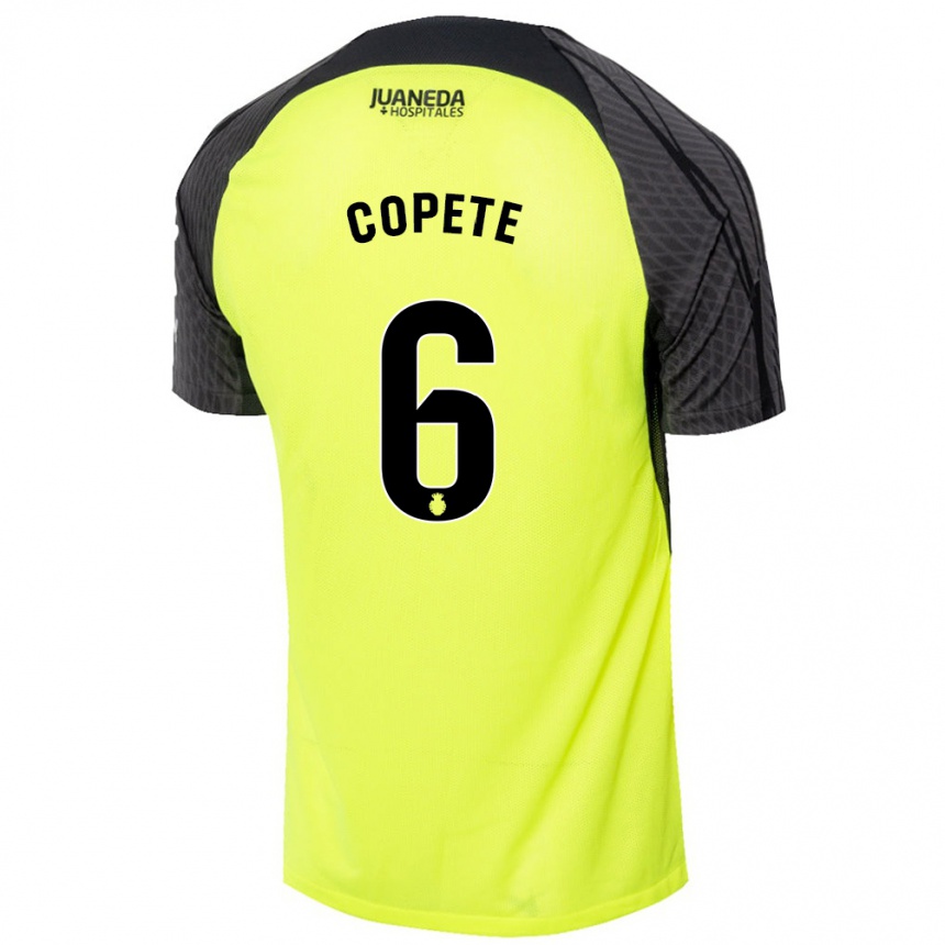 Niño Fútbol Camiseta José Copete #6 Verde Fluorescente Negro 2ª Equipación 2024/25 Perú