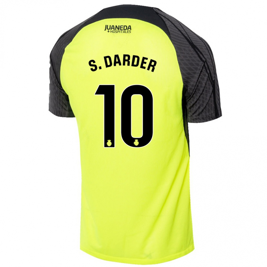 Niño Fútbol Camiseta Sergi Darder #10 Verde Fluorescente Negro 2ª Equipación 2024/25 Perú