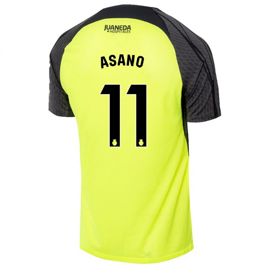 Niño Fútbol Camiseta Takuma Asano #11 Verde Fluorescente Negro 2ª Equipación 2024/25 Perú