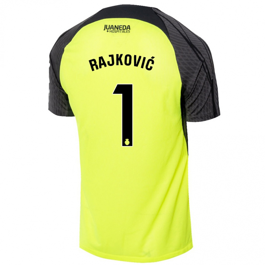 Niño Fútbol Camiseta Predrag Rajkovic #1 Verde Fluorescente Negro 2ª Equipación 2024/25 Perú