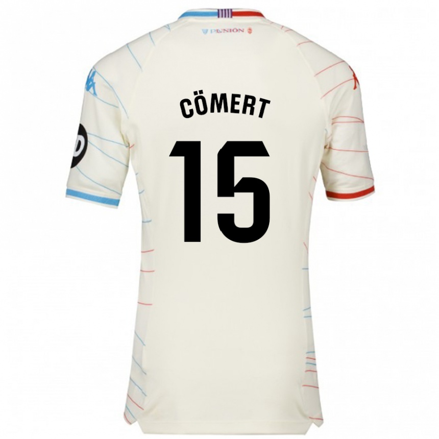 Niño Fútbol Camiseta Eray Cömert #15 Blanco Rojo Azul 2ª Equipación 2024/25 Perú