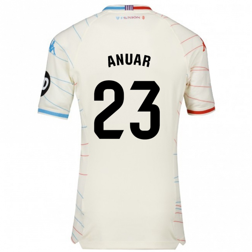 Niño Fútbol Camiseta Anuar #23 Blanco Rojo Azul 2ª Equipación 2024/25 Perú