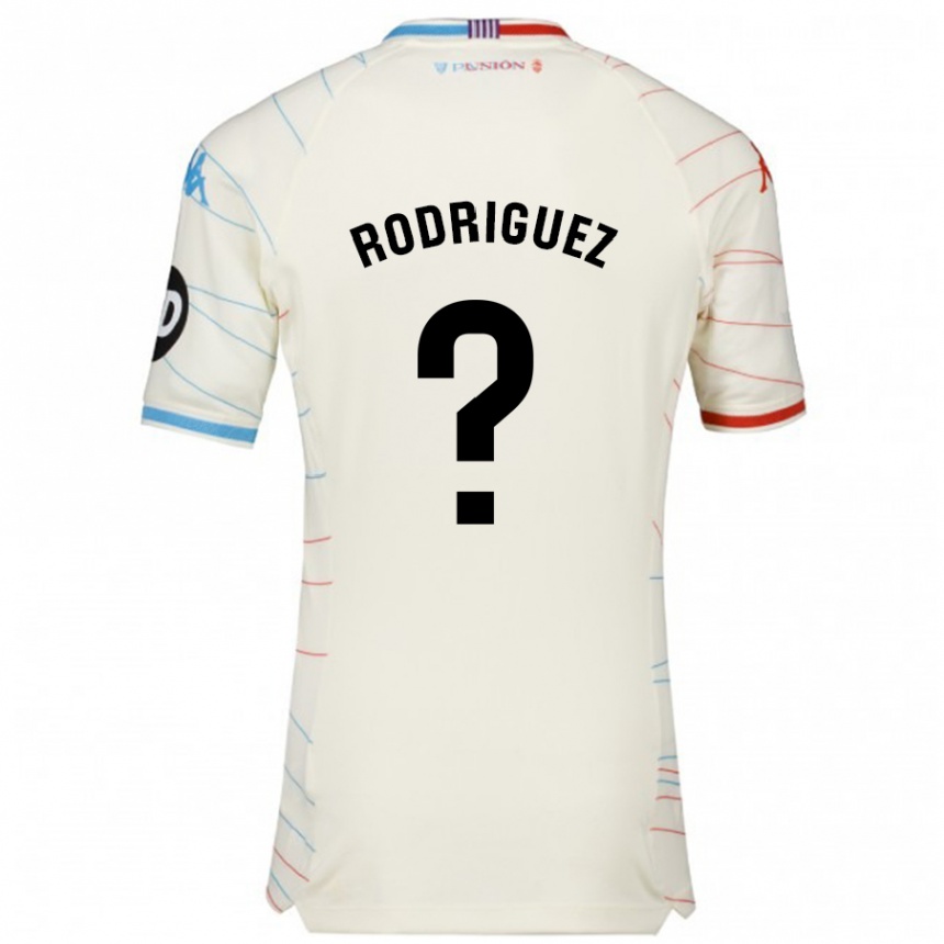 Niño Fútbol Camiseta Gabriel Rodríguez #0 Blanco Rojo Azul 2ª Equipación 2024/25 Perú