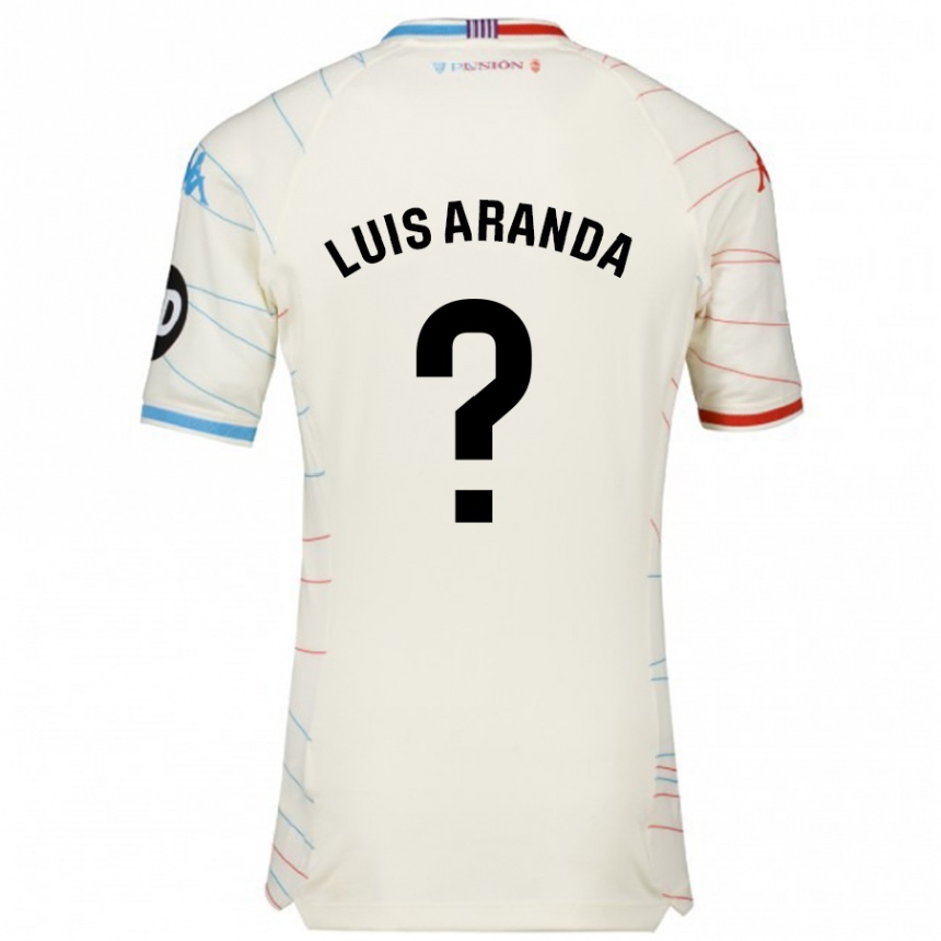 Niño Fútbol Camiseta José Luis Aranda #0 Blanco Rojo Azul 2ª Equipación 2024/25 Perú