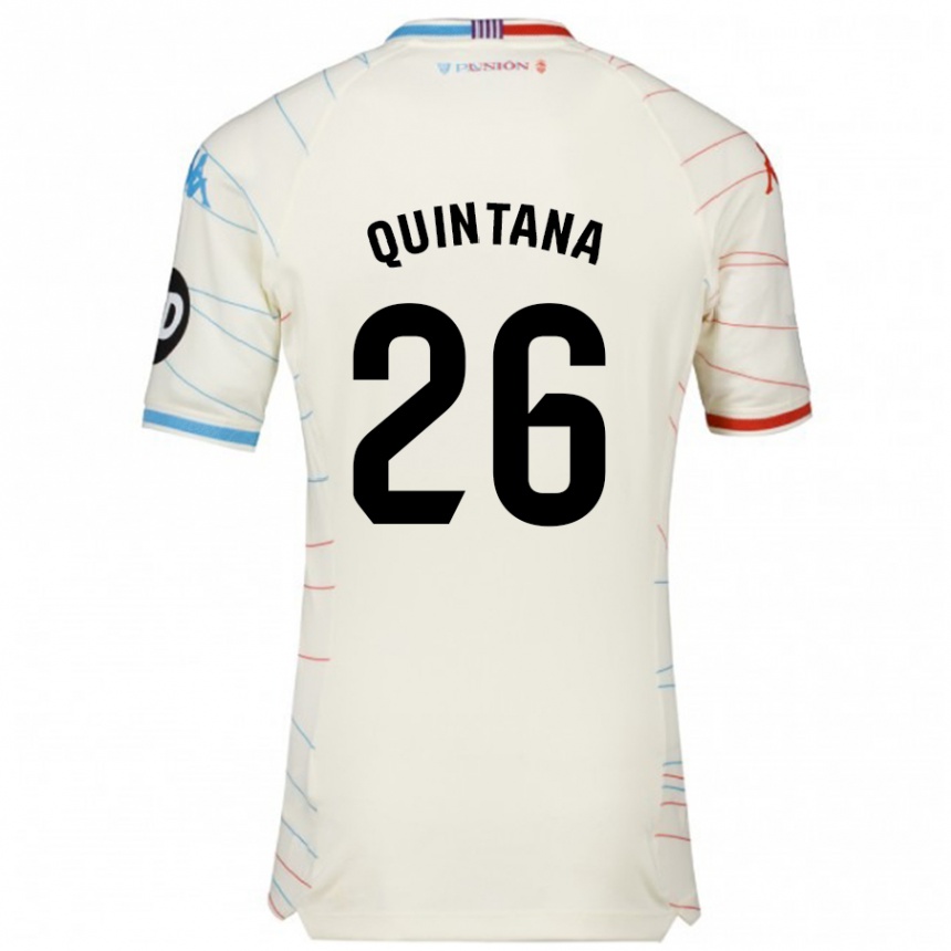 Niño Fútbol Camiseta Alberto Quintana #26 Blanco Rojo Azul 2ª Equipación 2024/25 Perú