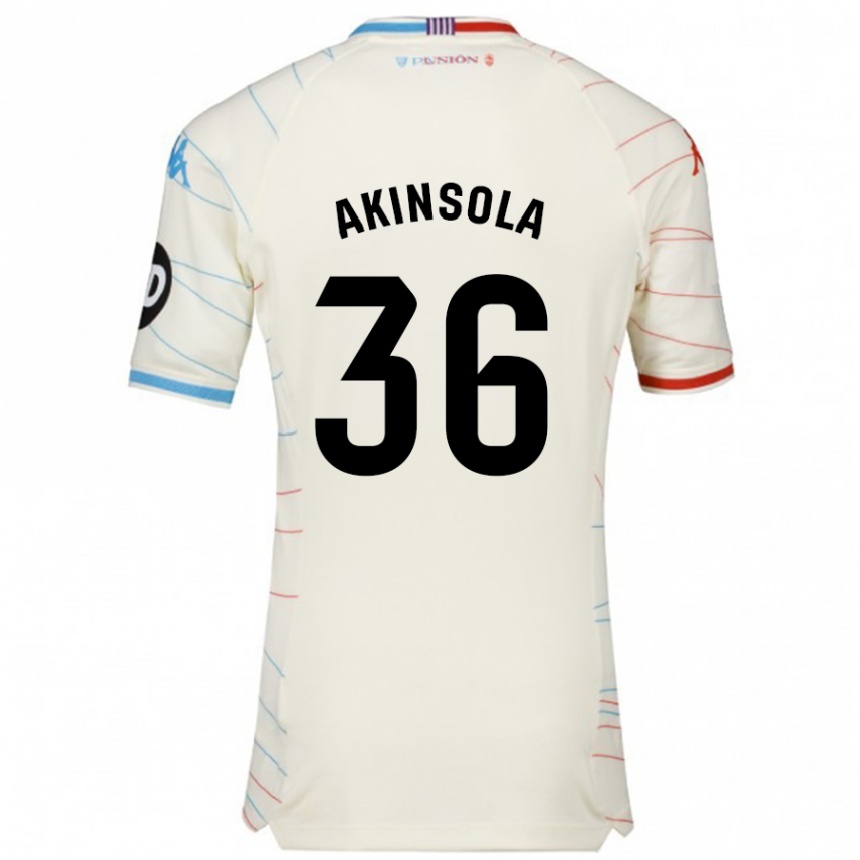 Niño Fútbol Camiseta Tunde Akinsola #36 Blanco Rojo Azul 2ª Equipación 2024/25 Perú