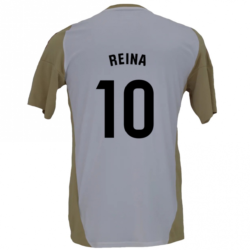 Niño Fútbol Camiseta Alberto Reina #10 Marrón Blanco 2ª Equipación 2024/25 Perú