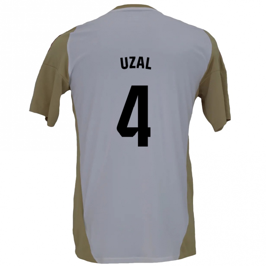 Niño Fútbol Camiseta Yeray Uzal #4 Marrón Blanco 2ª Equipación 2024/25 Perú