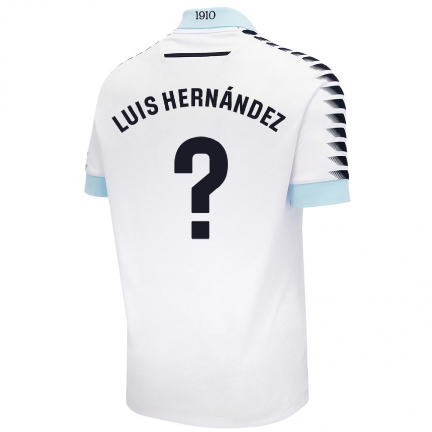 Niño Fútbol Camiseta Luis Hernández #0 Blanco Azul 2ª Equipación 2024/25 Perú