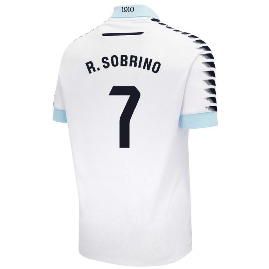 Niño Fútbol Camiseta Rubén Sobrino #7 Blanco Azul 2ª Equipación 2024/25 Perú