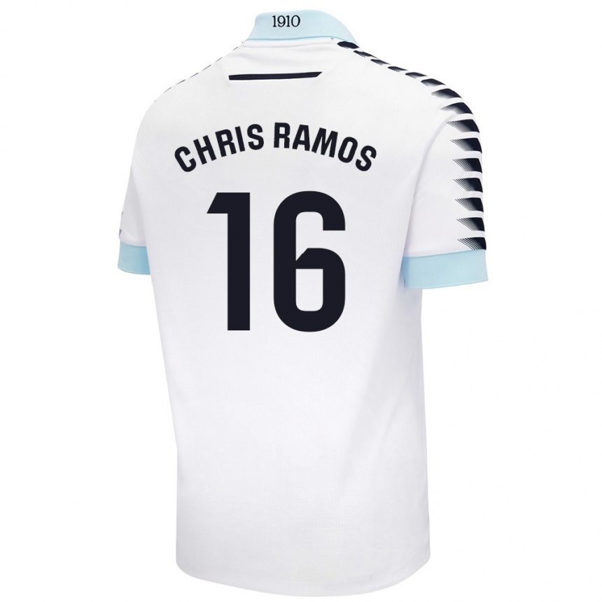 Niño Fútbol Camiseta Chris Ramos #16 Blanco Azul 2ª Equipación 2024/25 Perú