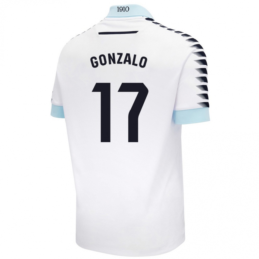 Niño Fútbol Camiseta Gonzalo Escalante #17 Blanco Azul 2ª Equipación 2024/25 Perú