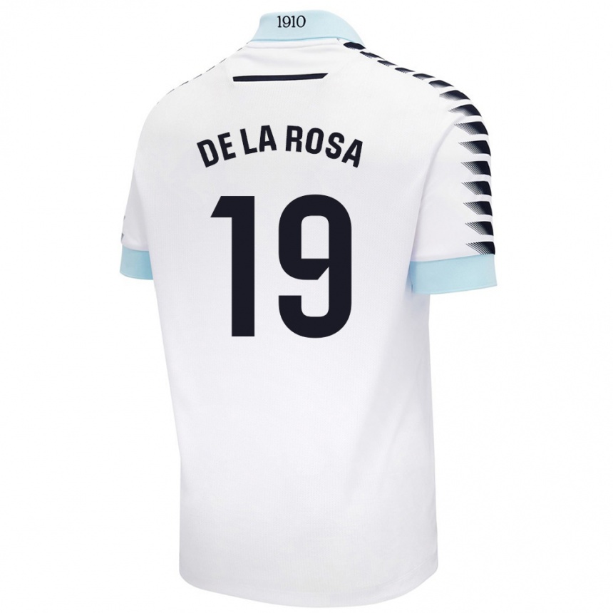 Niño Fútbol Camiseta José Antonio De La Rosa #19 Blanco Azul 2ª Equipación 2024/25 Perú