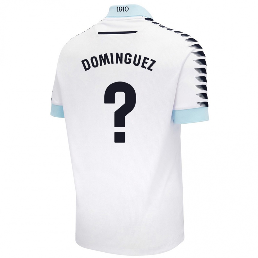 Niño Fútbol Camiseta Rubén Domínguez #0 Blanco Azul 2ª Equipación 2024/25 Perú