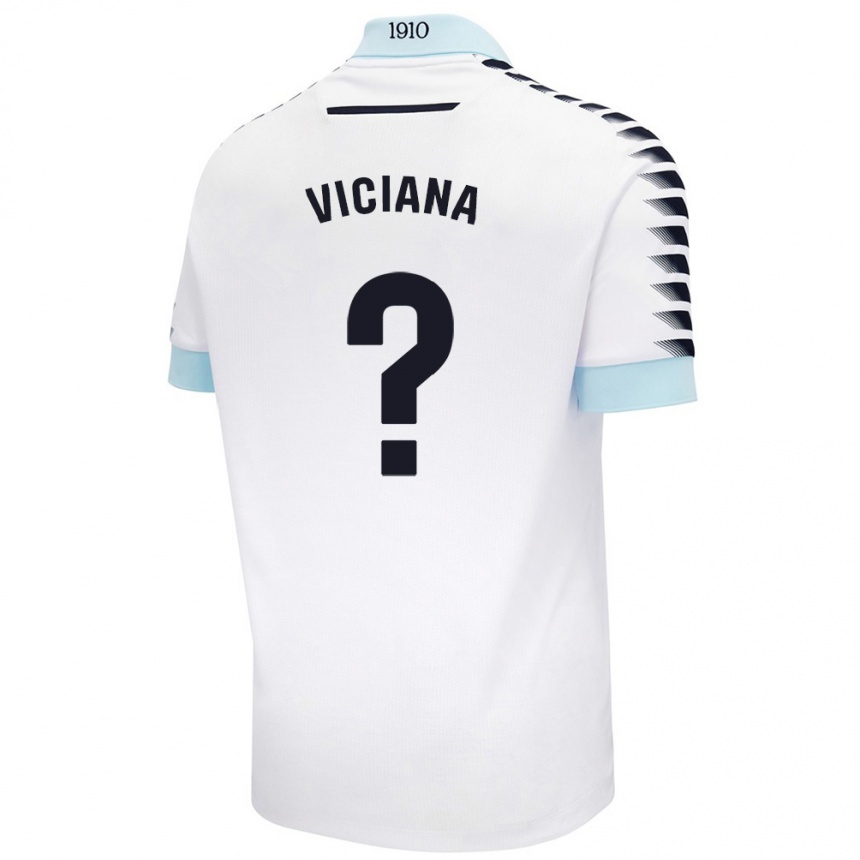 Niño Fútbol Camiseta Marco Viciana #0 Blanco Azul 2ª Equipación 2024/25 Perú