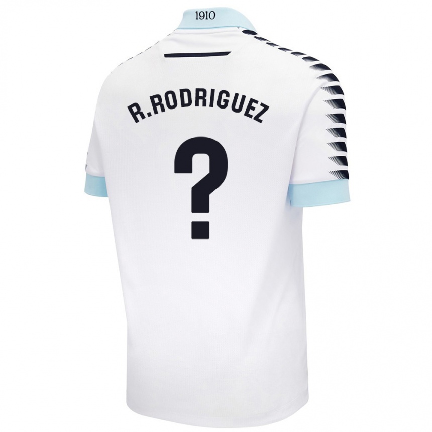 Niño Fútbol Camiseta Ramón Rodríguez #0 Blanco Azul 2ª Equipación 2024/25 Perú