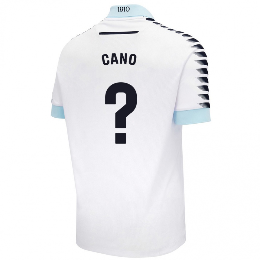 Niño Fútbol Camiseta Rubén Cano #0 Blanco Azul 2ª Equipación 2024/25 Perú