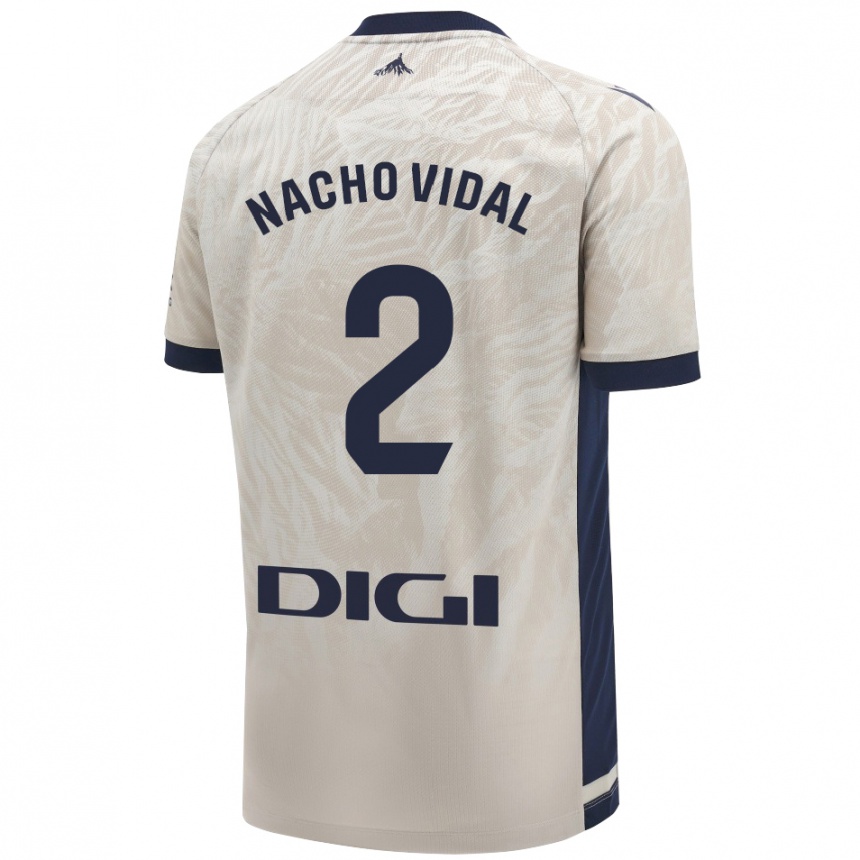 Niño Fútbol Camiseta Nacho Vidal #2 Gris Claro 2ª Equipación 2024/25 Perú