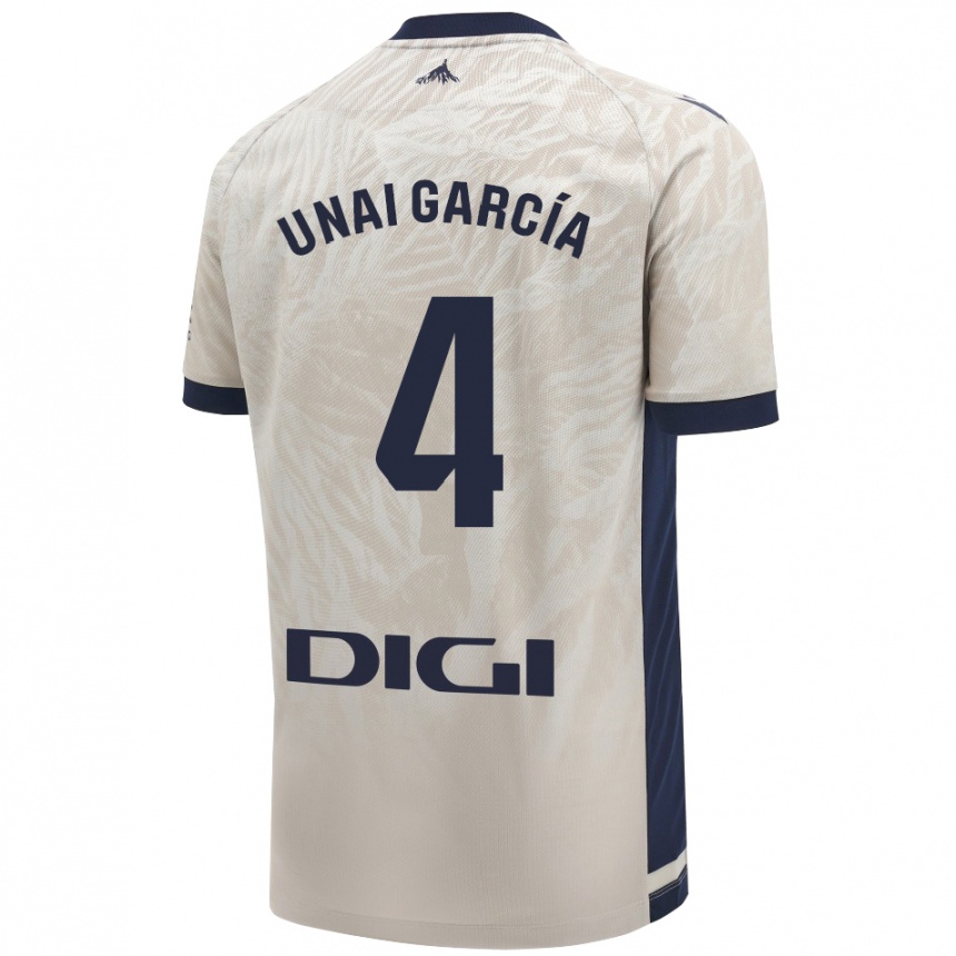 Niño Fútbol Camiseta Unai García #4 Gris Claro 2ª Equipación 2024/25 Perú