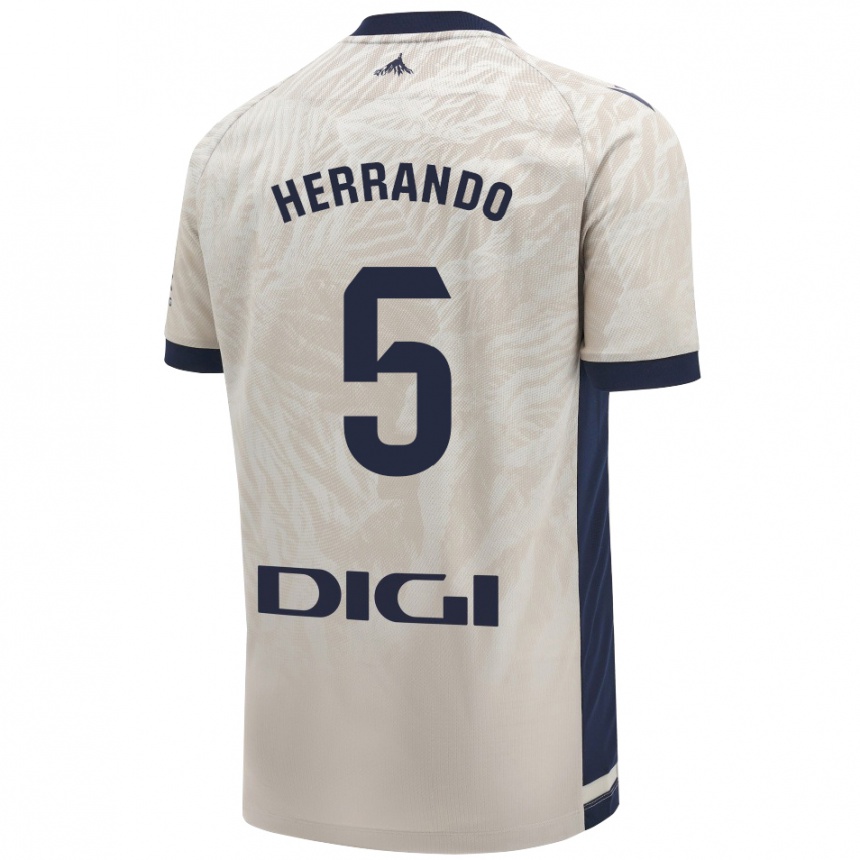 Niño Fútbol Camiseta Jorge Herrando #5 Gris Claro 2ª Equipación 2024/25 Perú