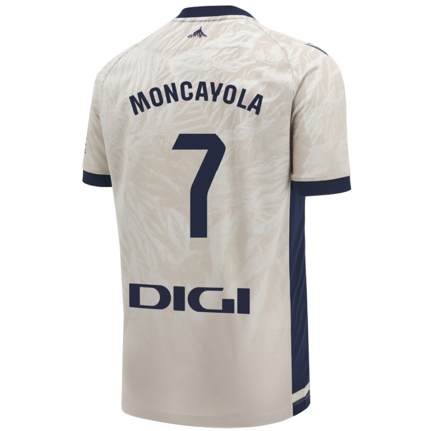 Niño Fútbol Camiseta Jon Moncayola #7 Gris Claro 2ª Equipación 2024/25 Perú