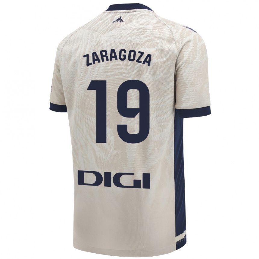 Niño Fútbol Camiseta Bryan Zaragoza #19 Gris Claro 2ª Equipación 2024/25 Perú