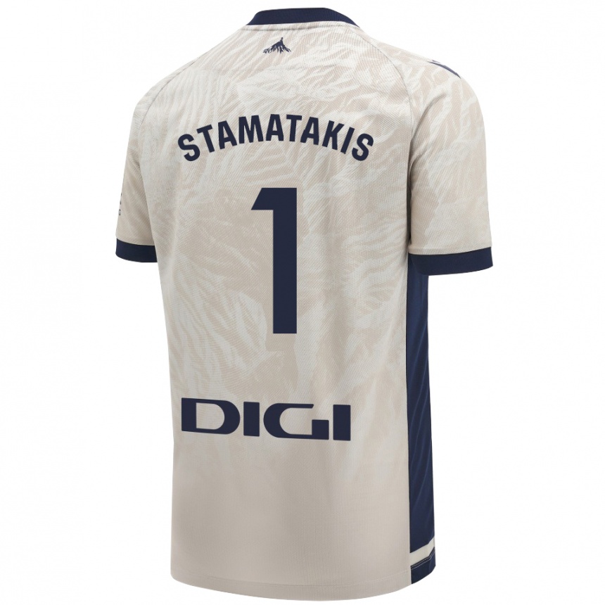 Niño Fútbol Camiseta Dimitrios Stamatakis #1 Gris Claro 2ª Equipación 2024/25 Perú