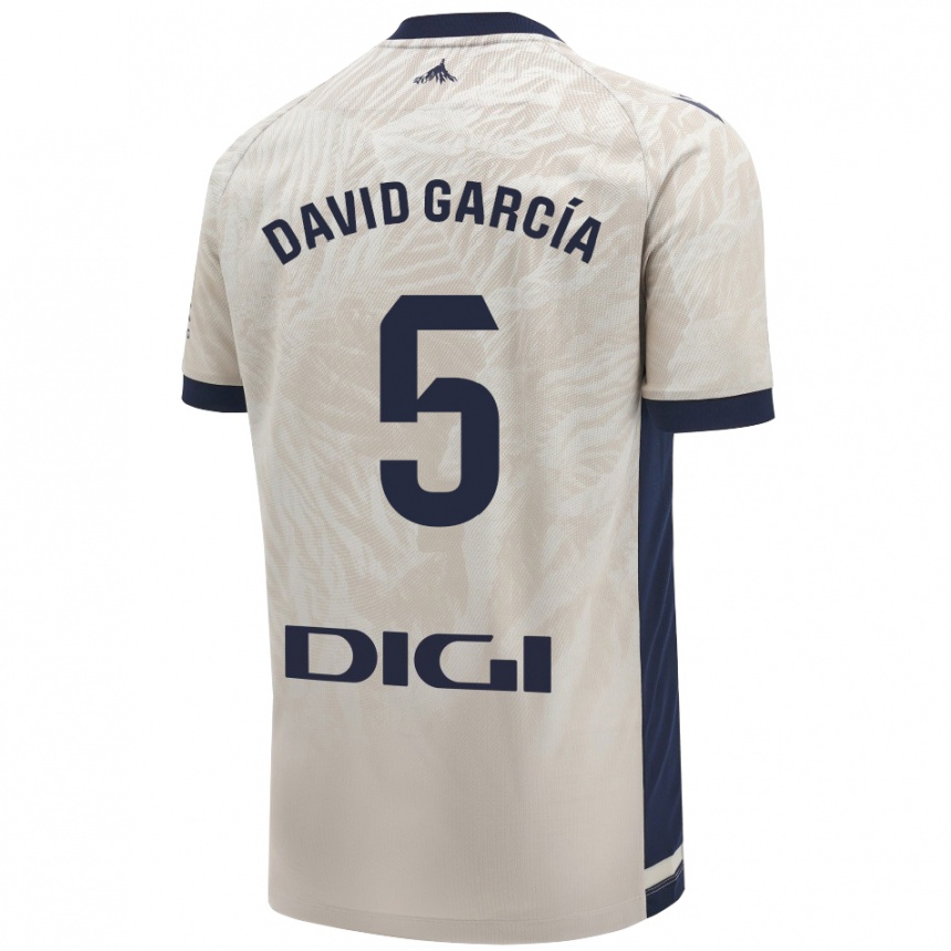 Niño Fútbol Camiseta David García #5 Gris Claro 2ª Equipación 2024/25 Perú