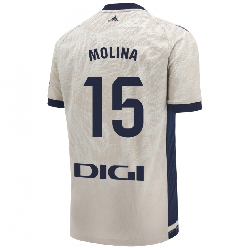 Niño Fútbol Camiseta Guillem Molina #15 Gris Claro 2ª Equipación 2024/25 Perú