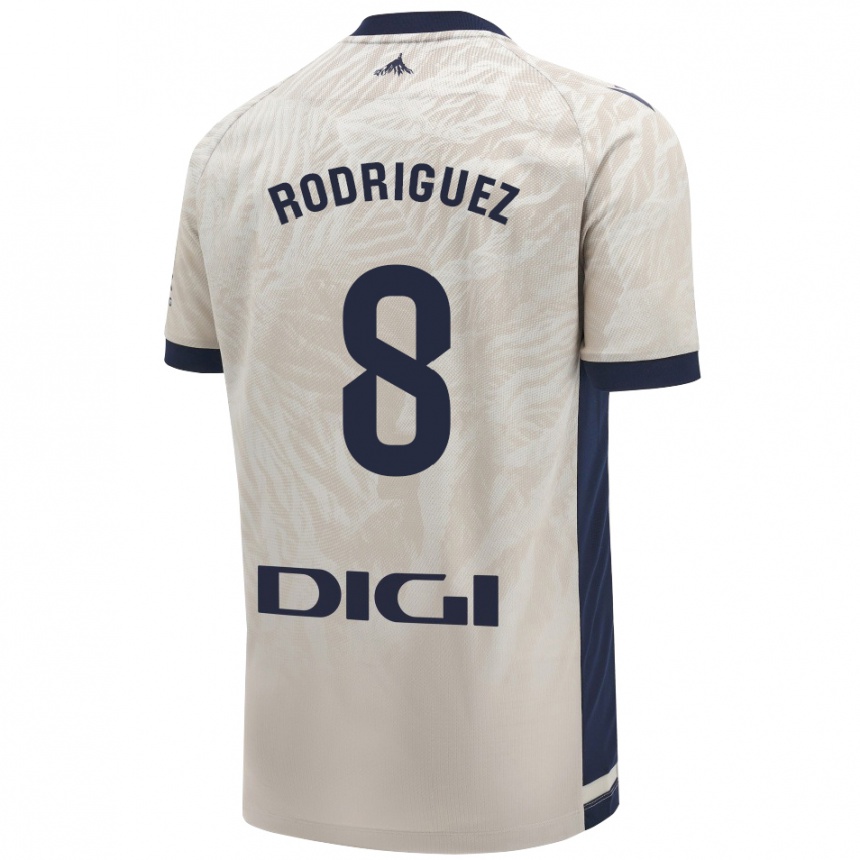 Niño Fútbol Camiseta Vanessa Rodríguez Iribarren #8 Gris Claro 2ª Equipación 2024/25 Perú