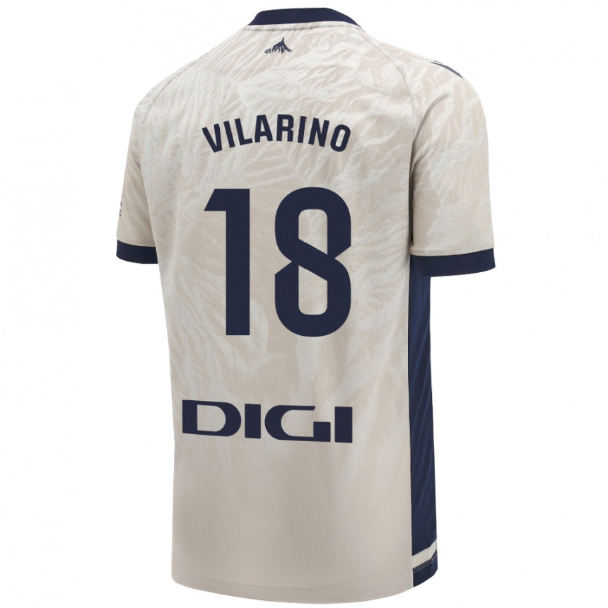 Niño Fútbol Camiseta Maitane Vilariño #18 Gris Claro 2ª Equipación 2024/25 Perú