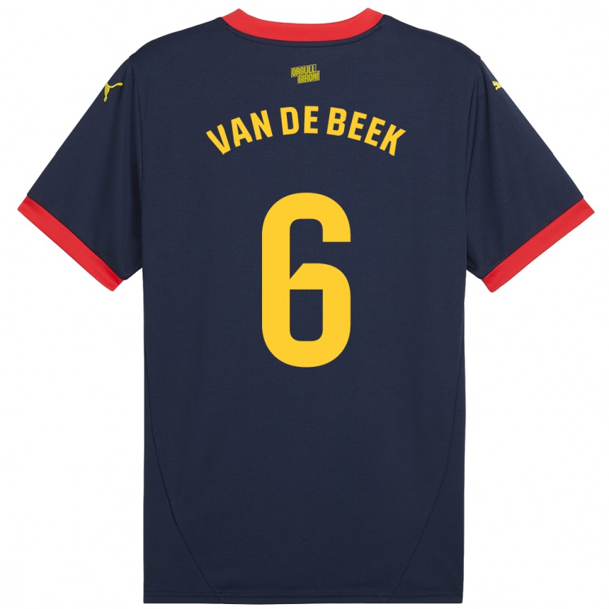 Niño Fútbol Camiseta Donny Van De Beek #6 Azul Marino Rojo 2ª Equipación 2024/25 Perú