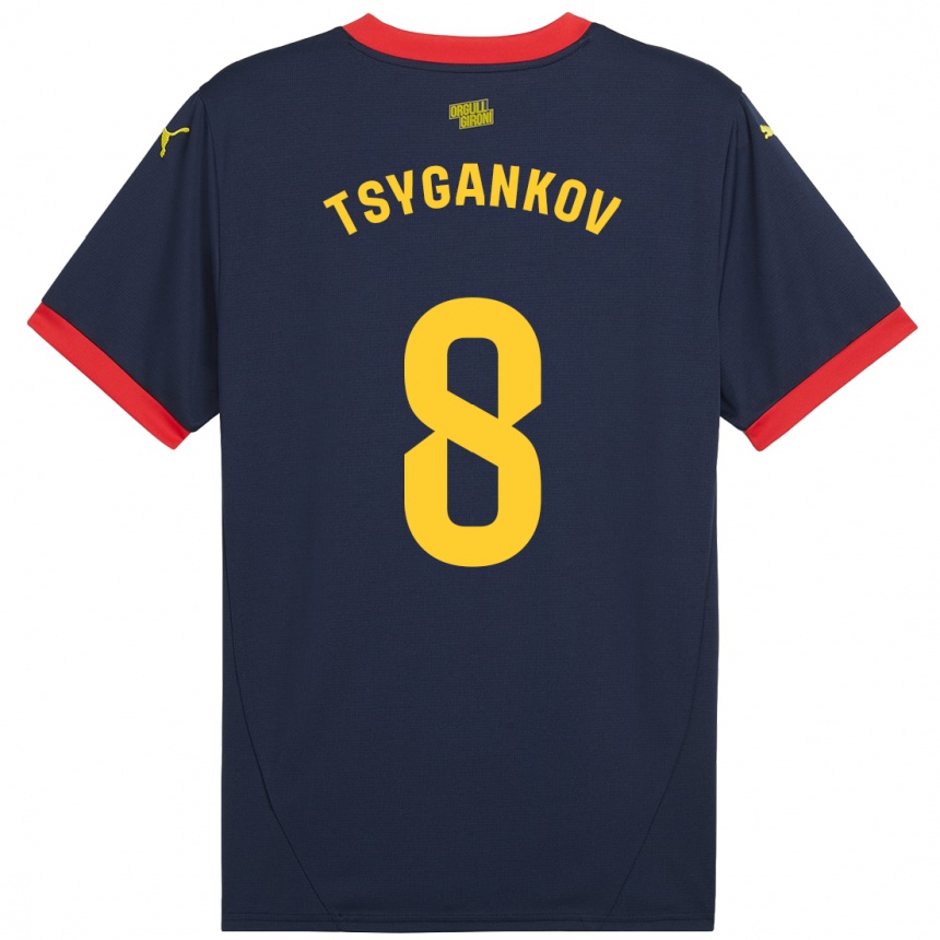 Niño Fútbol Camiseta Viktor Tsygankov #8 Azul Marino Rojo 2ª Equipación 2024/25 Perú