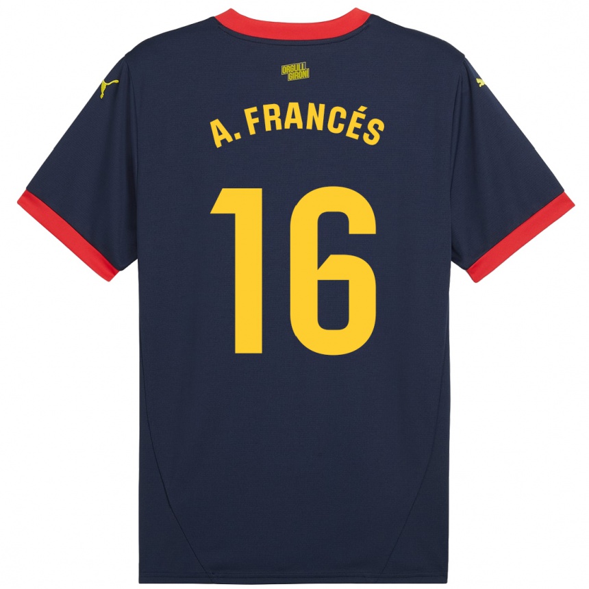 Niño Fútbol Camiseta Alejandro Francés #16 Azul Marino Rojo 2ª Equipación 2024/25 Perú