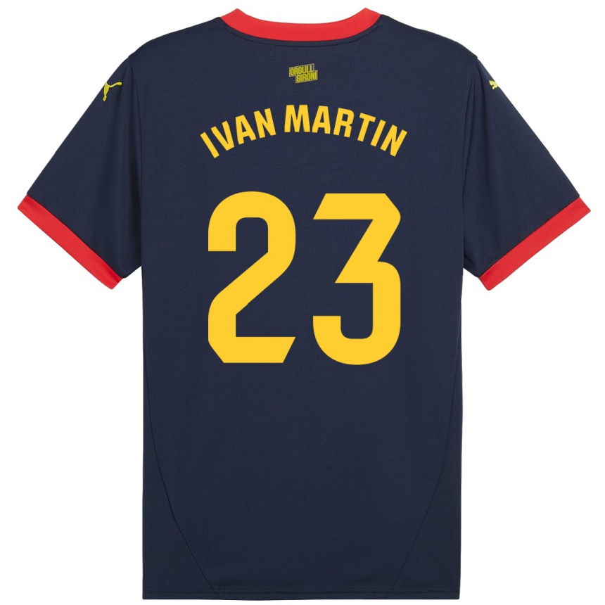 Niño Fútbol Camiseta Iván Martín #23 Azul Marino Rojo 2ª Equipación 2024/25 Perú