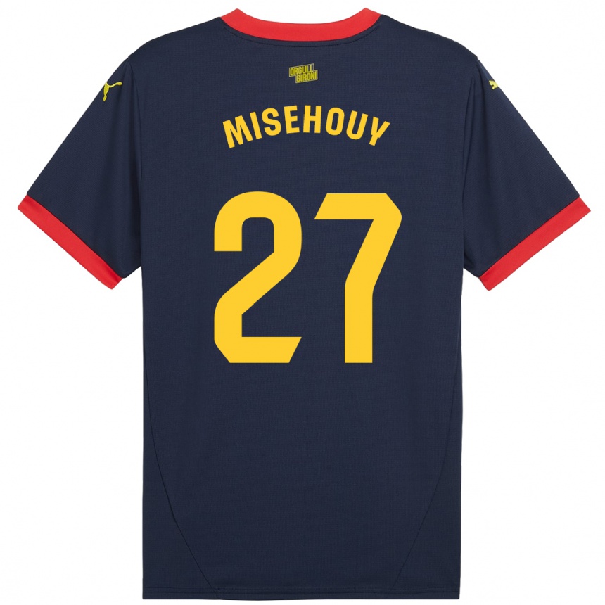 Niño Fútbol Camiseta Gabriel Misehouy #27 Azul Marino Rojo 2ª Equipación 2024/25 Perú