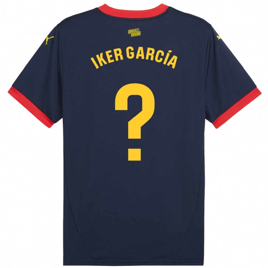 Niño Fútbol Camiseta Iker García #0 Azul Marino Rojo 2ª Equipación 2024/25 Perú