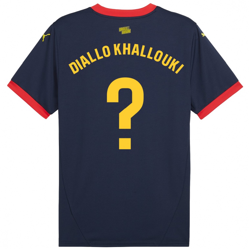 Niño Fútbol Camiseta Siaka Diallo Khallouki #0 Azul Marino Rojo 2ª Equipación 2024/25 Perú