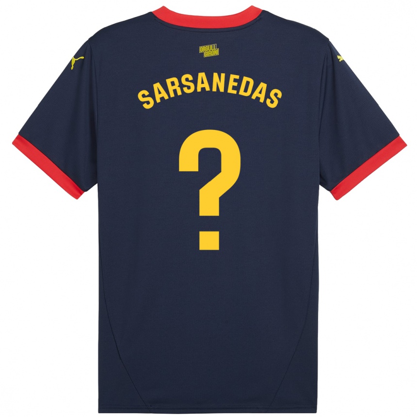 Niño Fútbol Camiseta Joao Sarsanedas #0 Azul Marino Rojo 2ª Equipación 2024/25 Perú