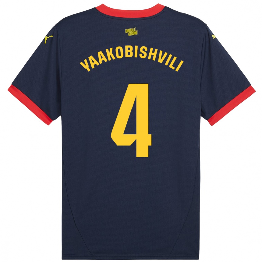 Niño Fútbol Camiseta Antal Yaakobishvili #4 Azul Marino Rojo 2ª Equipación 2024/25 Perú