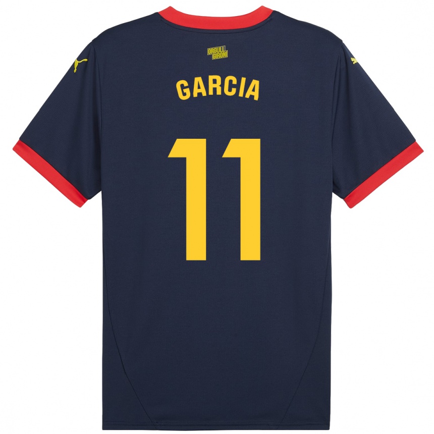 Niño Fútbol Camiseta Jastin García #11 Azul Marino Rojo 2ª Equipación 2024/25 Perú