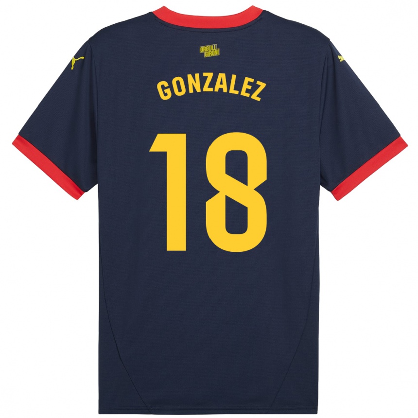 Niño Fútbol Camiseta Gerard Gonzalez #18 Azul Marino Rojo 2ª Equipación 2024/25 Perú