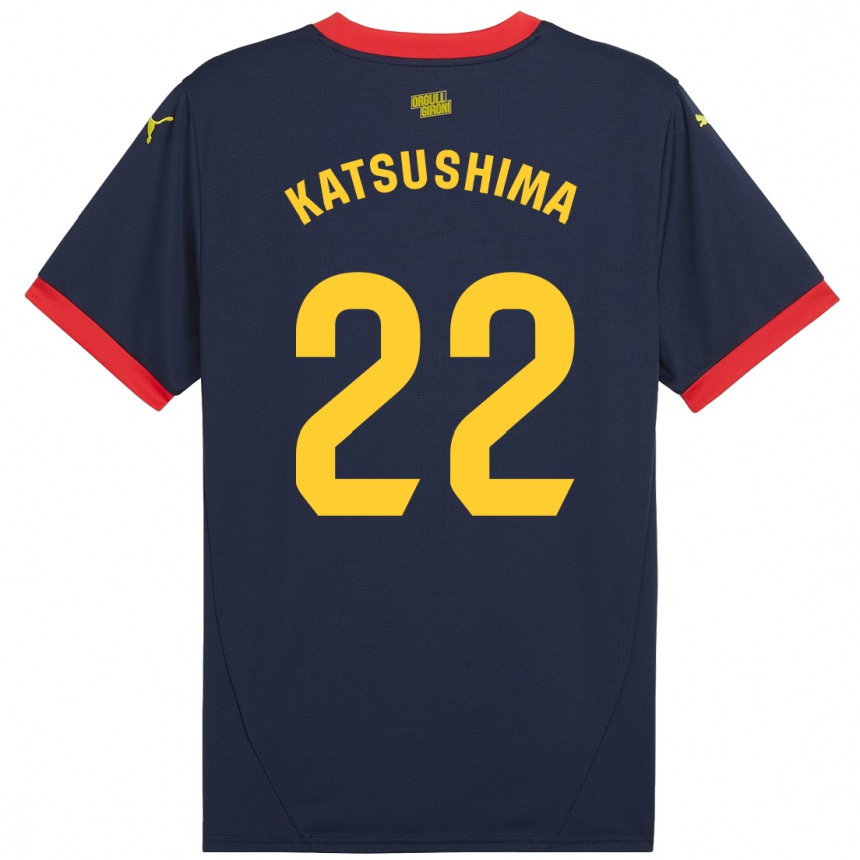 Niño Fútbol Camiseta Shinnosuke Katsushima #22 Azul Marino Rojo 2ª Equipación 2024/25 Perú