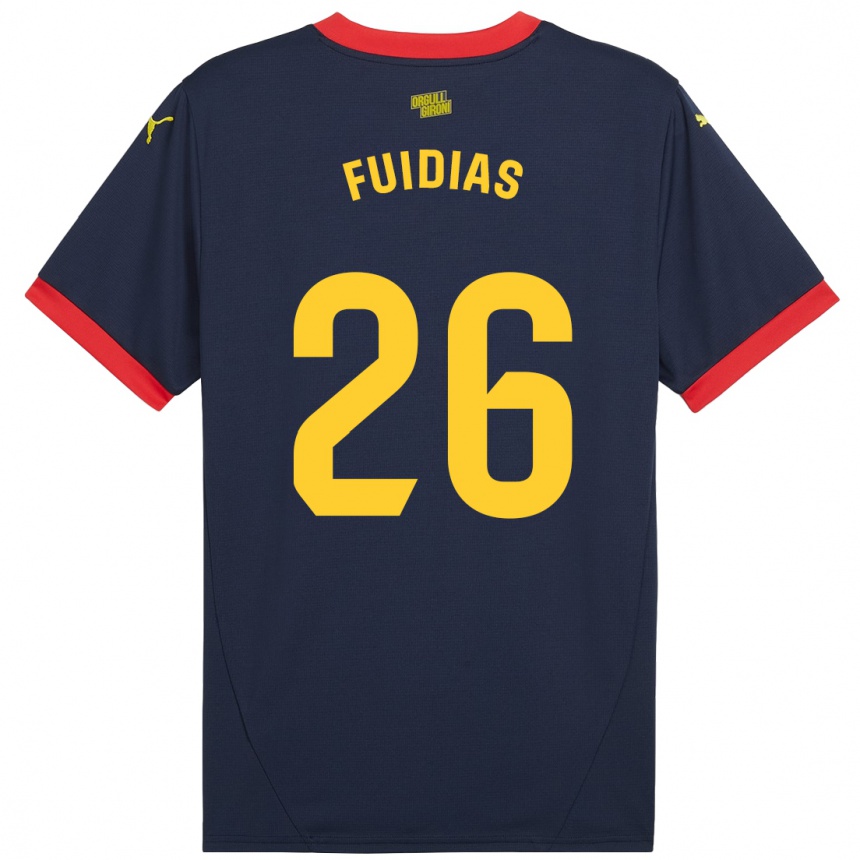 Niño Fútbol Camiseta Toni Fuidias #26 Azul Marino Rojo 2ª Equipación 2024/25 Perú