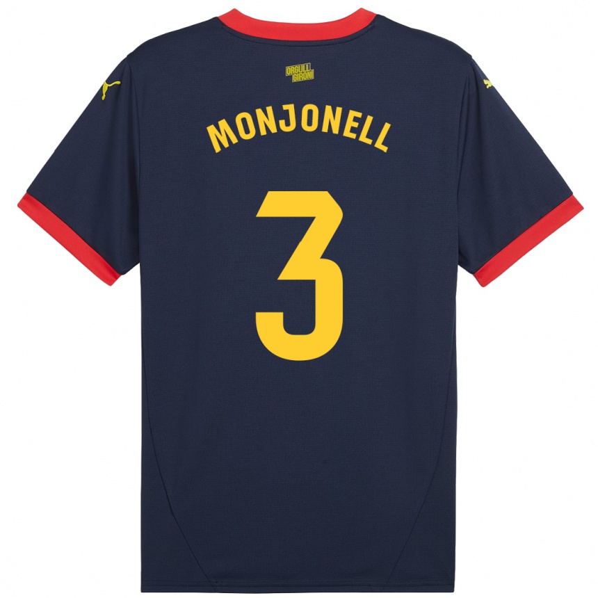 Niño Fútbol Camiseta Eric Monjonell #3 Azul Marino Rojo 2ª Equipación 2024/25 Perú