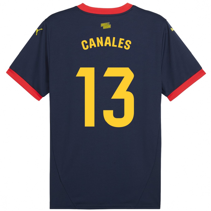 Niño Fútbol Camiseta Juanvi Canales #13 Azul Marino Rojo 2ª Equipación 2024/25 Perú