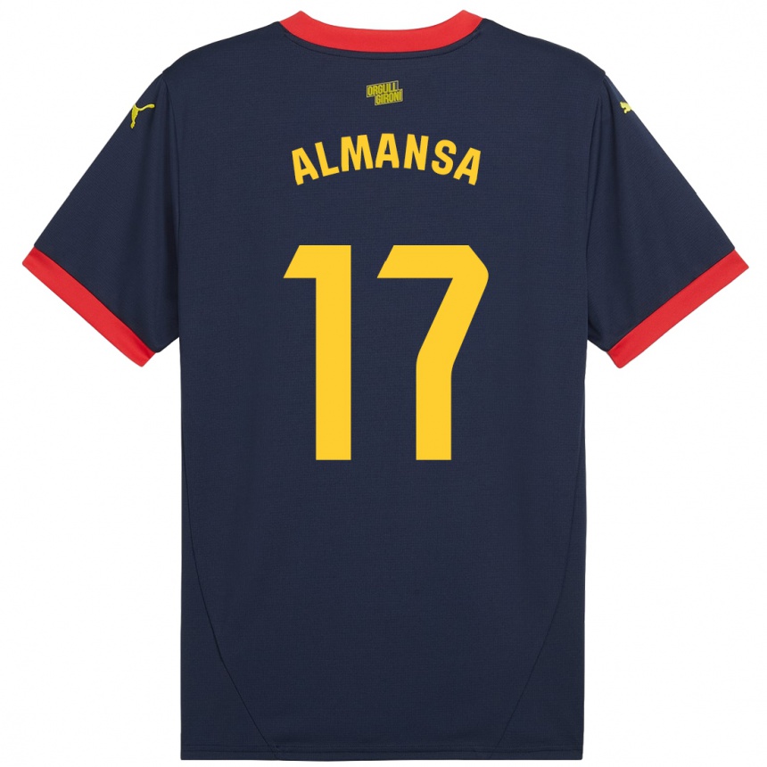 Niño Fútbol Camiseta Alex Almansa #17 Azul Marino Rojo 2ª Equipación 2024/25 Perú