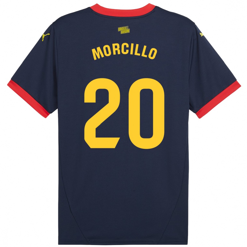 Niño Fútbol Camiseta Luis Morcillo #20 Azul Marino Rojo 2ª Equipación 2024/25 Perú